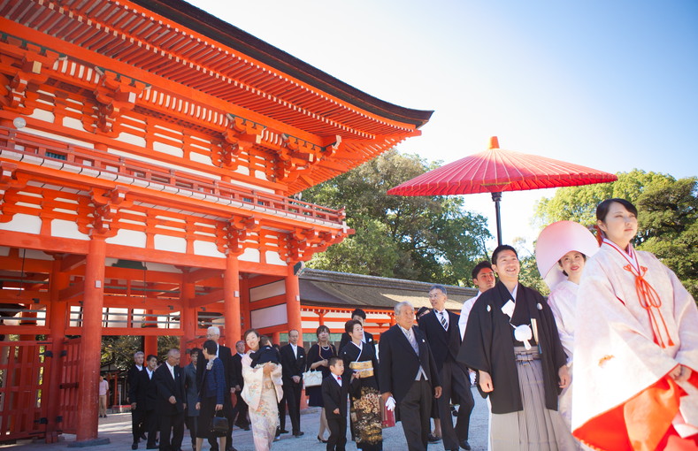 下鴨神社 インスタ映えする花嫁参進